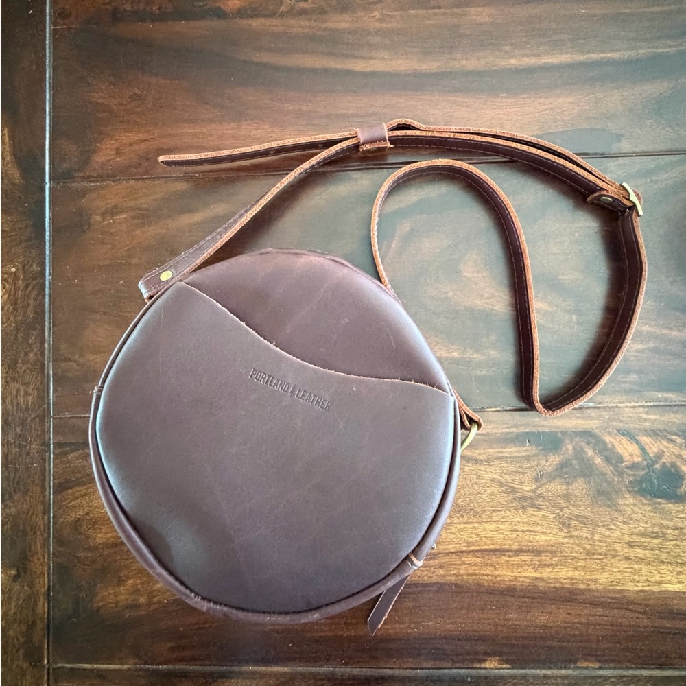 Portland Leather Geometric Cognac Leather Bag